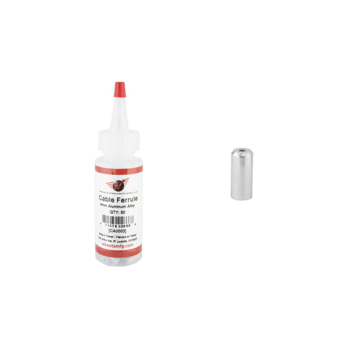CABLE FERRULE WMFG 4mm SIL-ALY Bottle of 50