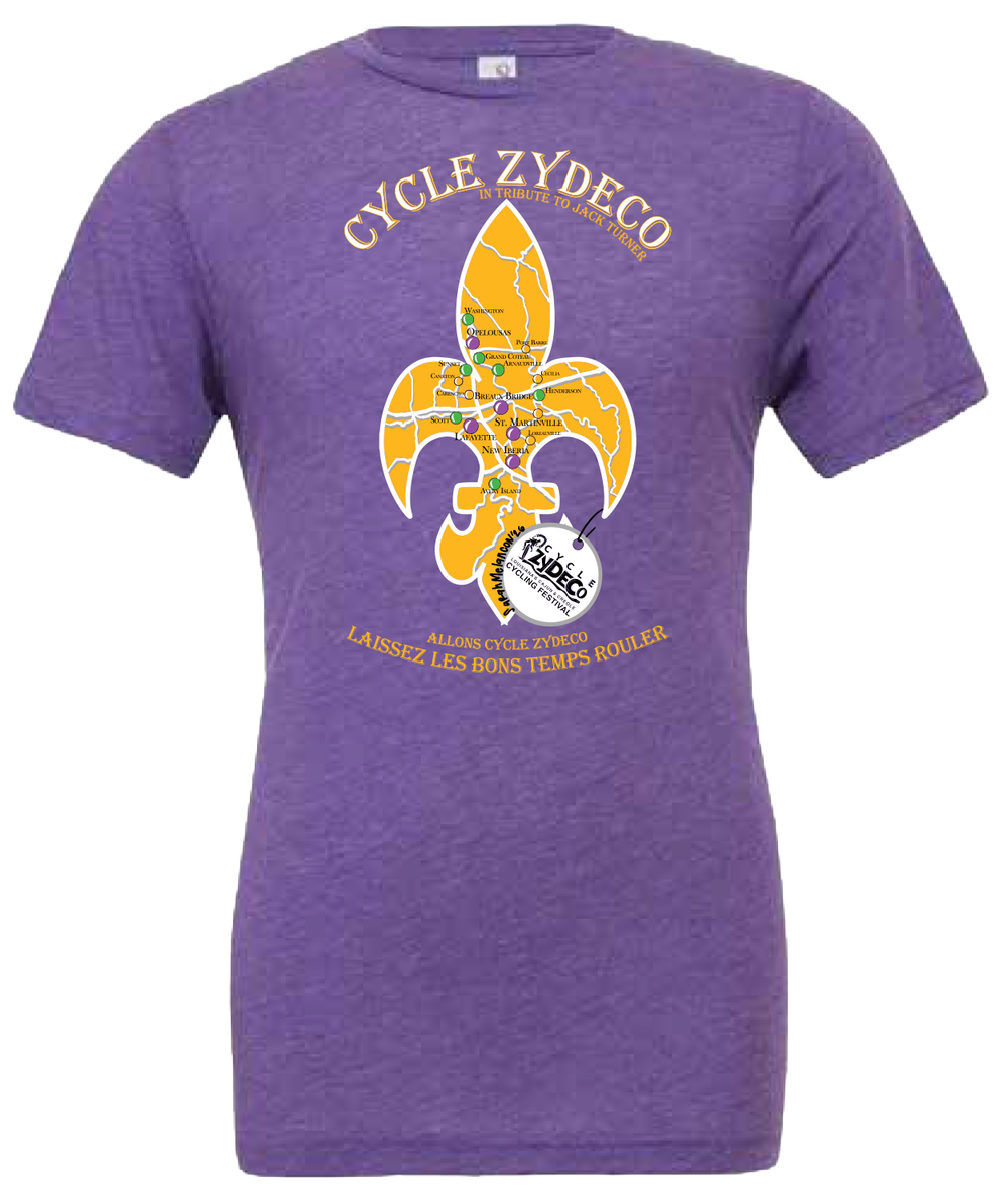 Cycle Zydeco Mardi Gras Fleur-de-lis T-Shirt