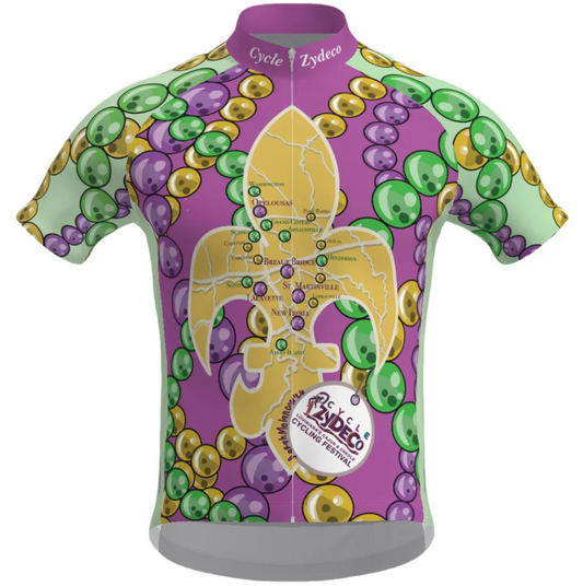 Cycle Zydeco Mardi Gras Fleur-de-lis Cycling Jersey