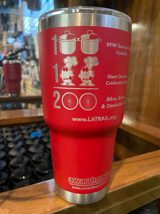 Red BBOT AwardMaster tumbler with event artwork