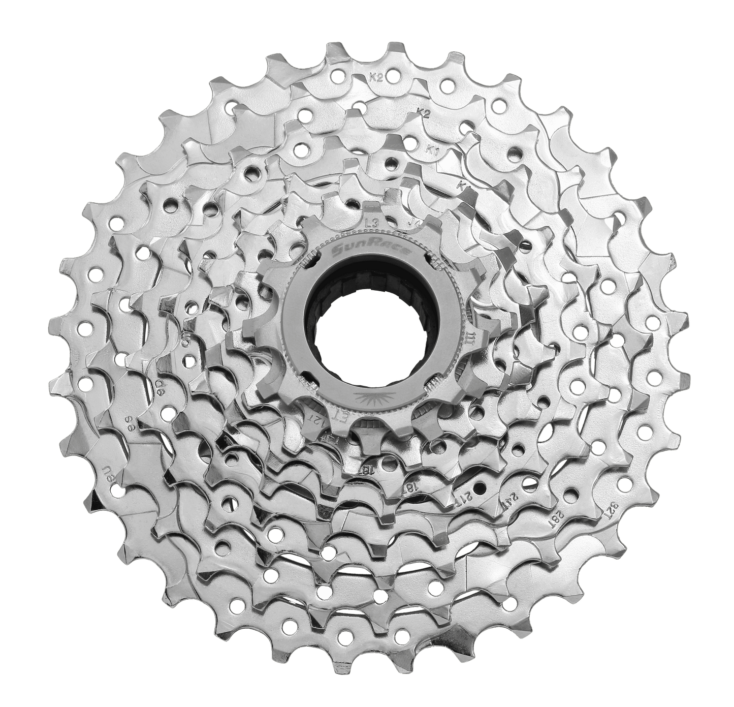 SunRace MFEX9 Freewheel - 9-Speed, 11-32T, Chrome