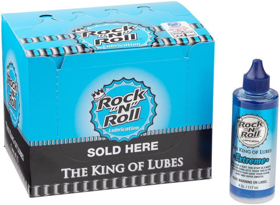 Rock-N-Roll Extreme bike chain lubricant, 4 oz bottles in a POP box of 12