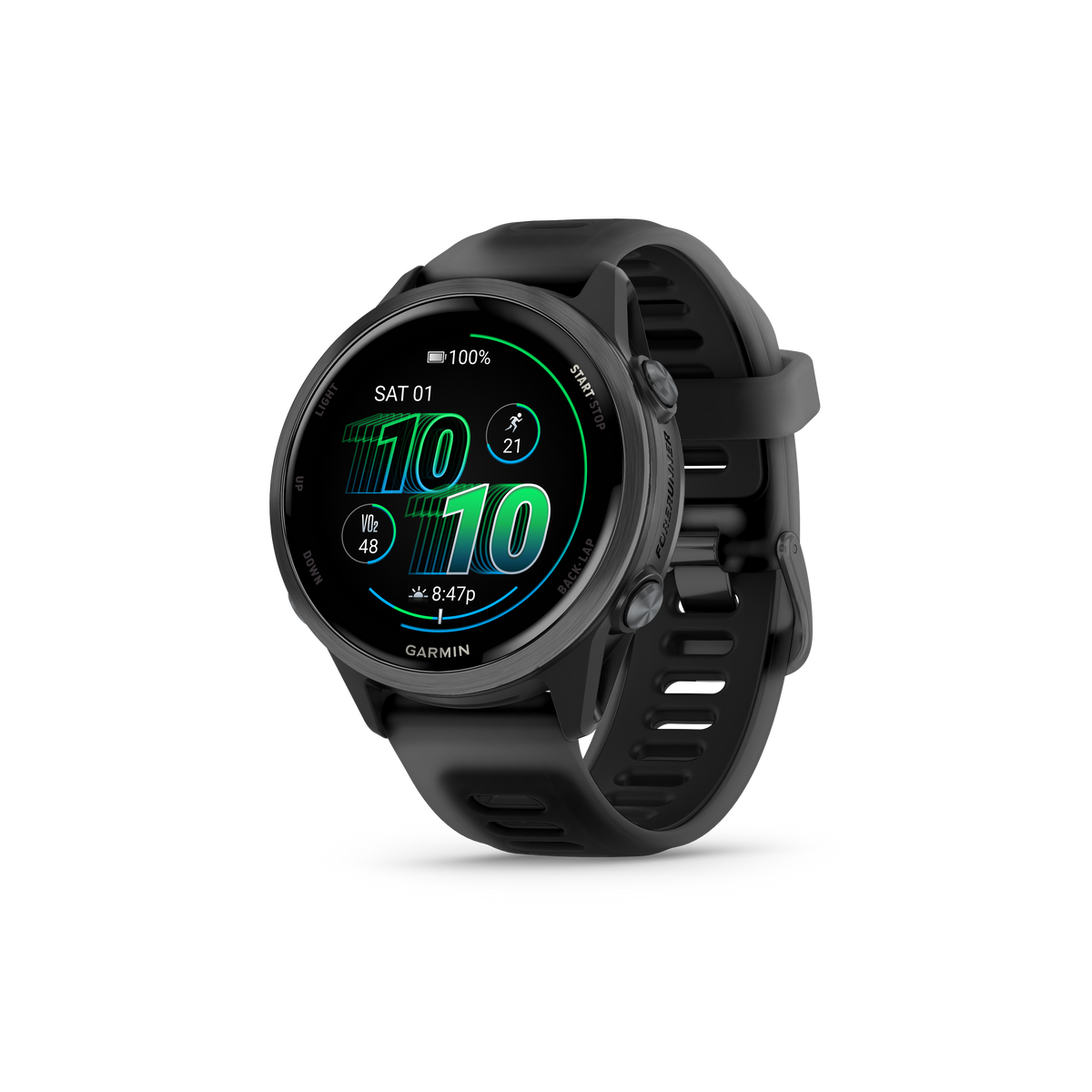 Forerunner® 570 - 42mm Slate Gray Aluminum with Translucent Black/Black Band