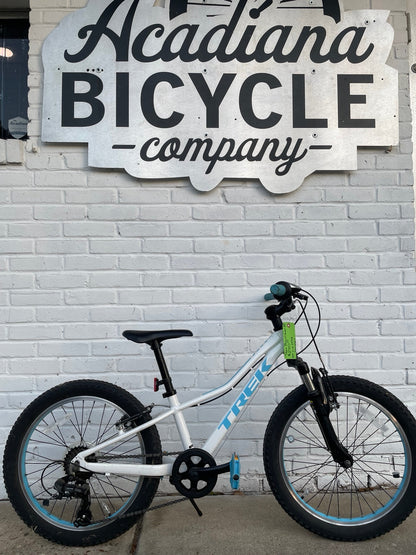 Used Trek Precaliber 20 white and blue bicycle